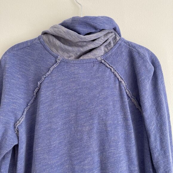 Free People FP Beach Cocoon Cowl Neck Pullover Purple Cotton Long Sleeve Top M/L - Picture 8 of 11